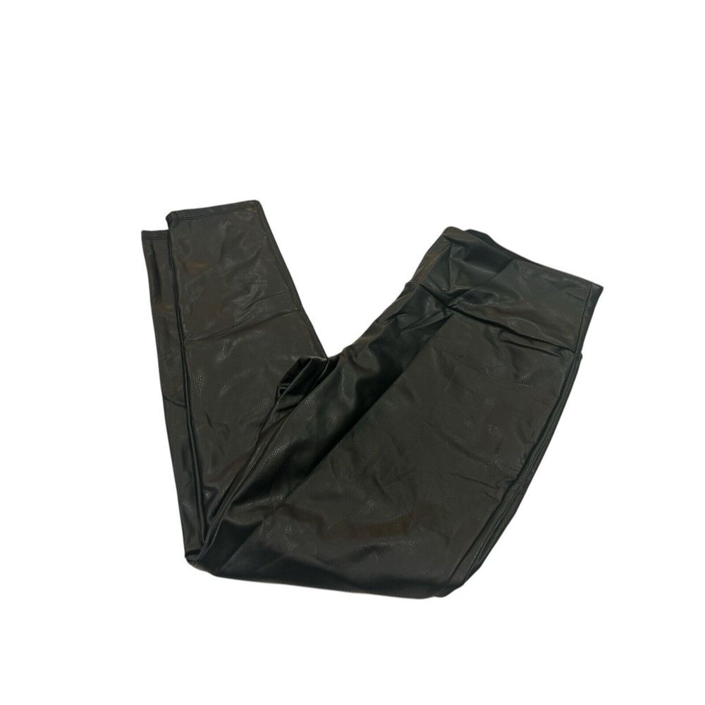 Ruby Ribbon Faux Leather‎ Leggings Black Pull On Flat Front Casual Women's XL